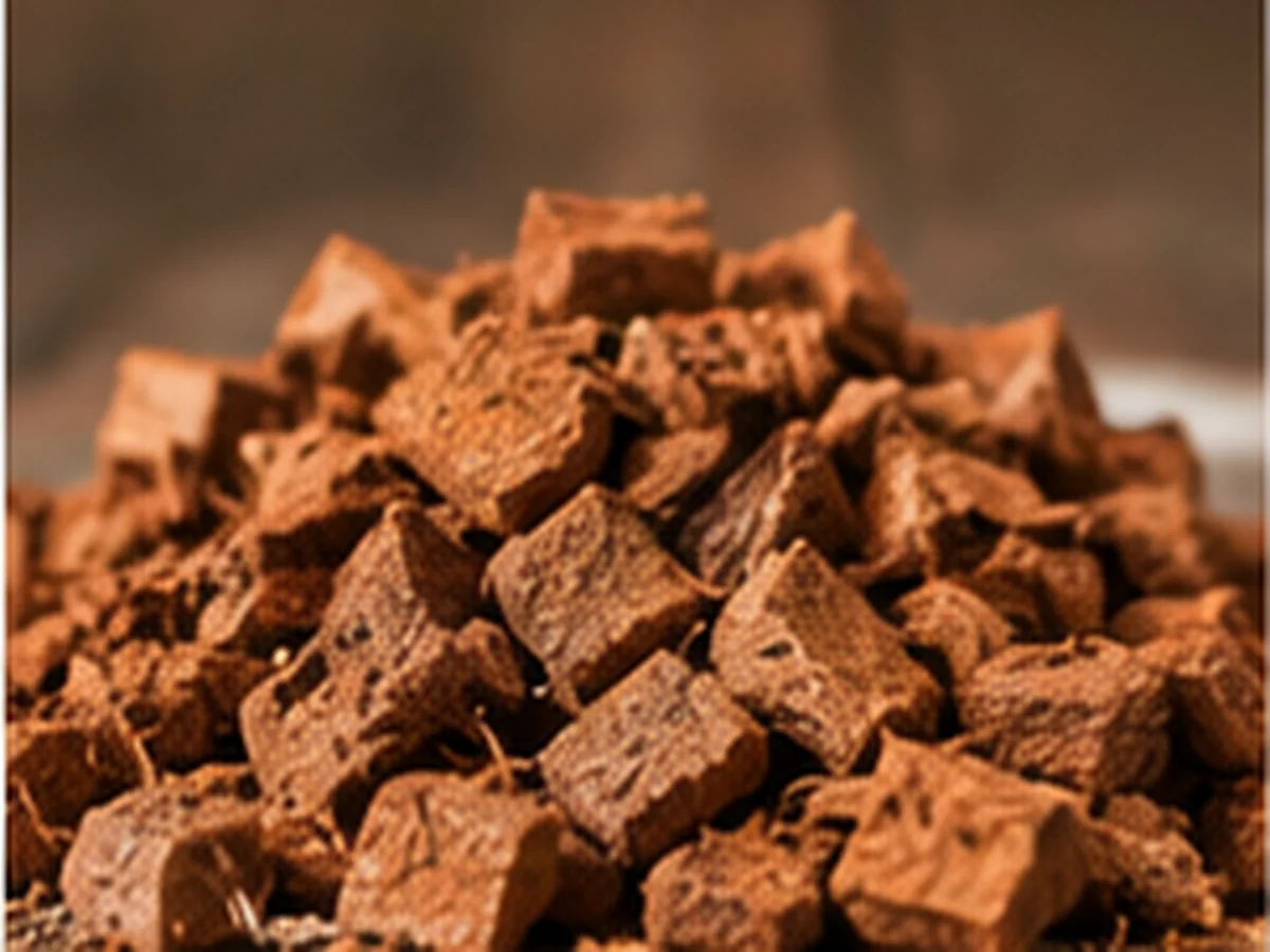 A heap of graded coco chips, shown close up.